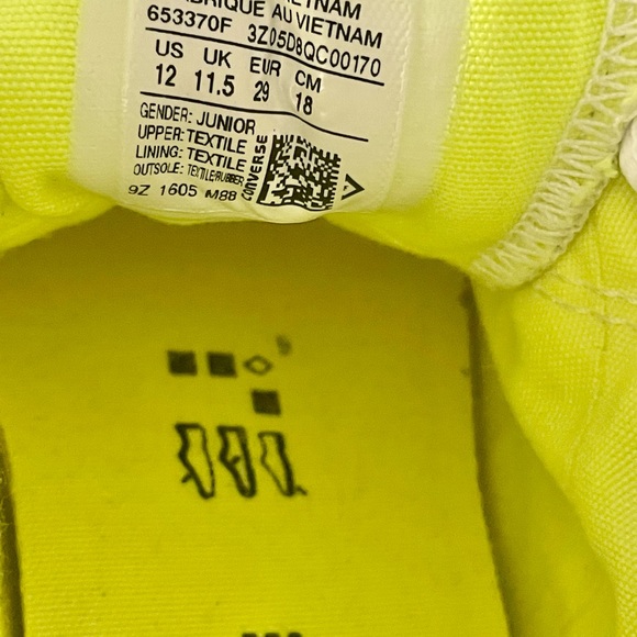 Converse Chuck Taylor All Star Low‎ Top Sneakers Gray White Neon Yellow - Picture 6 of 7